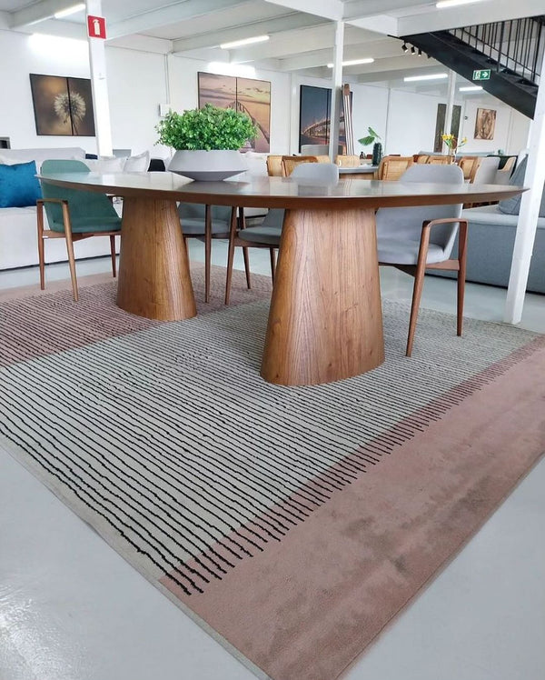 Ambiente 1 com Mesa de Comedor Atenas Madera 220x110cm - 8 Plazas