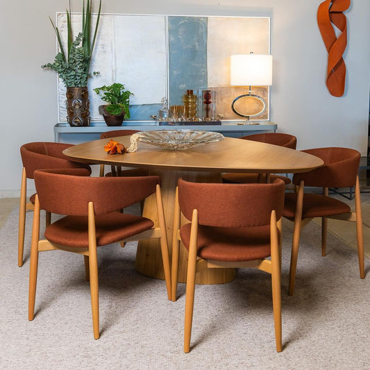 Mesa de Jantar Pedra Madeira Cor Cinamomo BN 160x136cm