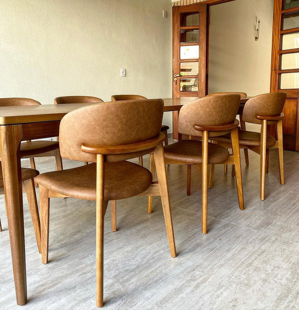 Ambiente 2 com Monic Chair Almond Wood Backrest and Seat Upholstered Fabric Facto 534