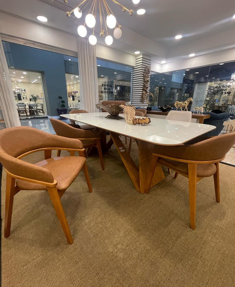 Silla Pala Madera Lacada Negra Respaldo y Asiento Tapizado Tela Facto Cognaque 534