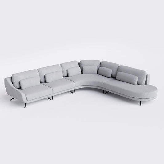 Scott Upholstered Sofa in Light Linen - 4 Modules