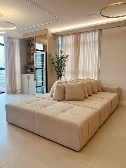 Portinari Island Upholstered Sofa in Athens Velvet AA165 - 3 Modules