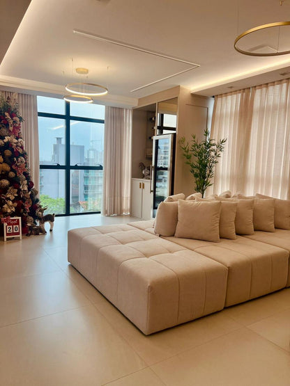 Portinari Island Upholstered Sofa in Athens Velvet AA165 - 3 Modules