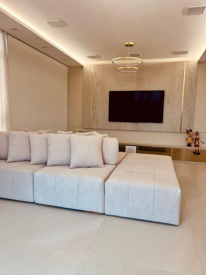 Portinari Island Upholstered Sofa in Athens Velvet AA165 - 3 Modules