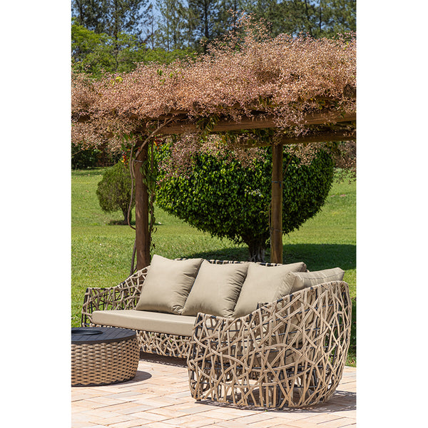 Ambiente 2 com Sofá ilustre tapizado en aluminio negro con cuerda náutica Fendi - 3 plazas