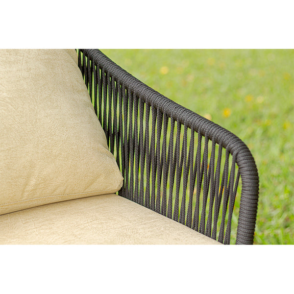 Ambiente 4 com Sillón Serene Tapizado en Aluminio Negro y Cuerda Náutica Negra