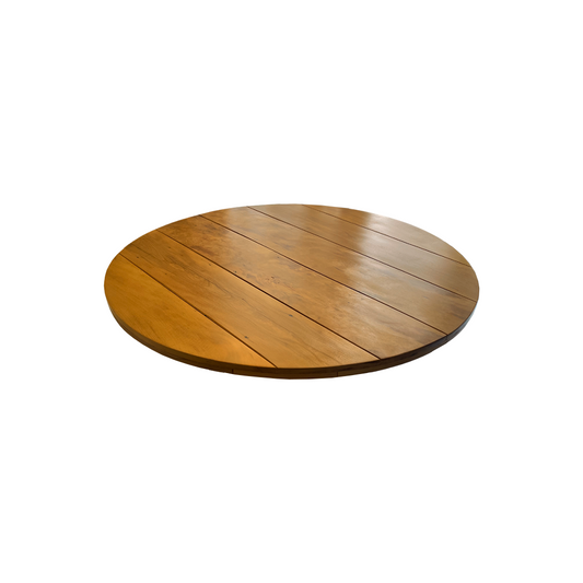 Tampo de Mesa de Jantar Redondo Frisado 120cm Madeira Maciça