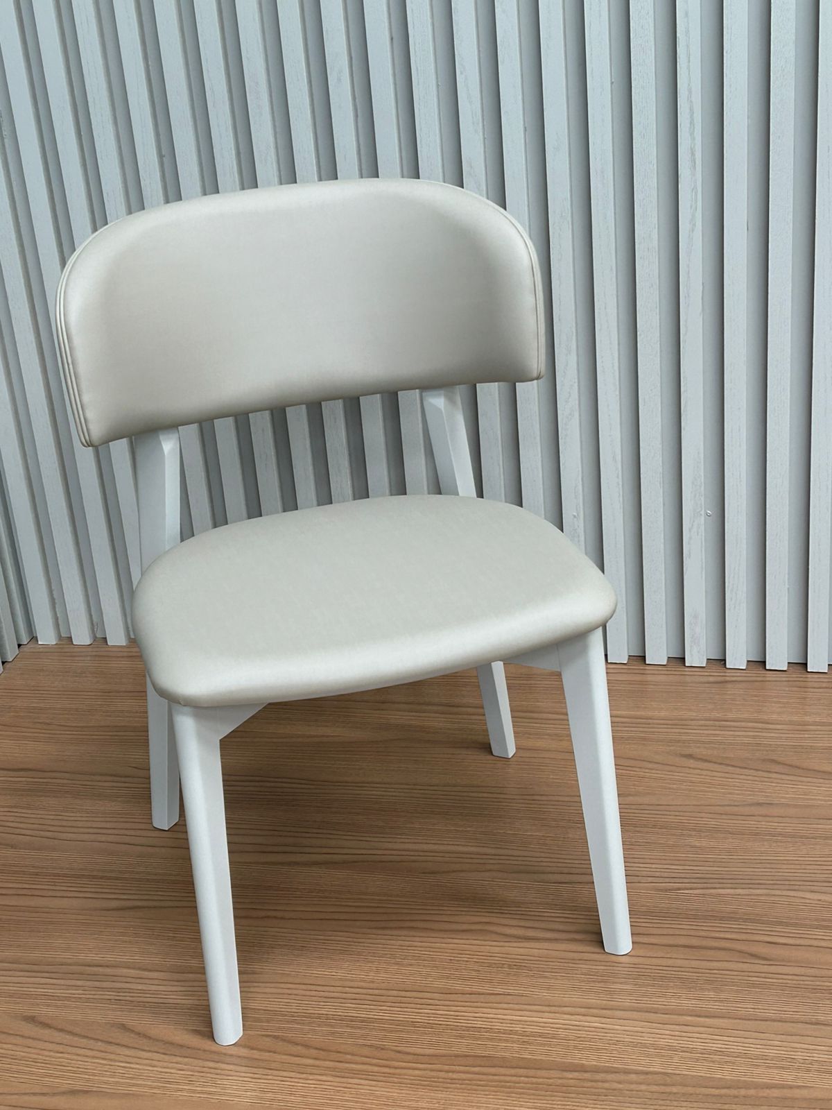 Monic Chair in Black Lacquered Wood, Upholstered Backrest and Seat in Bucle Fabric 566