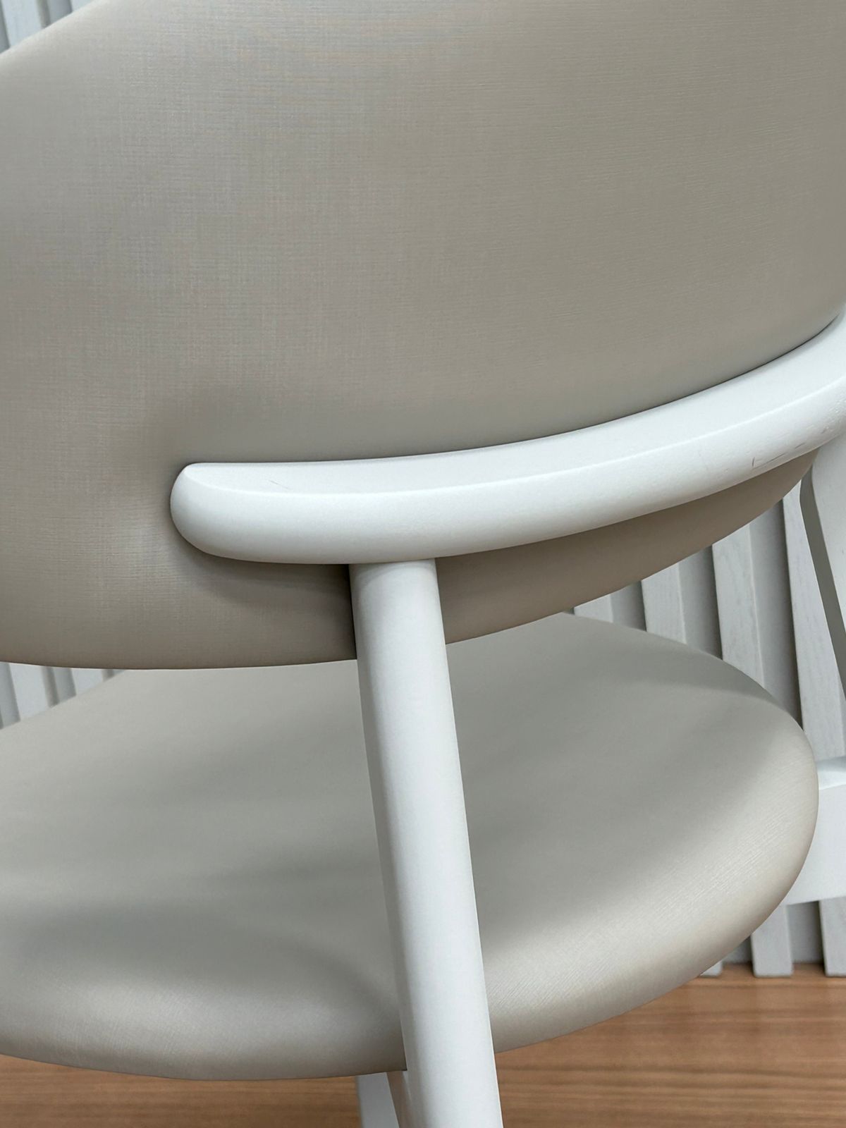 Monic Chair in Black Lacquered Wood, Upholstered Backrest and Seat in Bucle Fabric 566