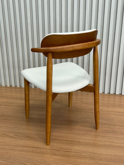 Dutti Chair Almond Wood Backrest and Seat Upholstered in Fabric Facto 534