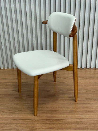 Dutti Chair Almond Wood Backrest and Seat Upholstered in Fabric Facto 534