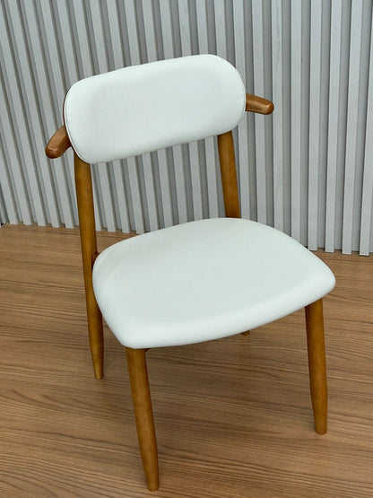 Dutti Chair Almond Wood Backrest and Seat Upholstered in Fabric Facto 534