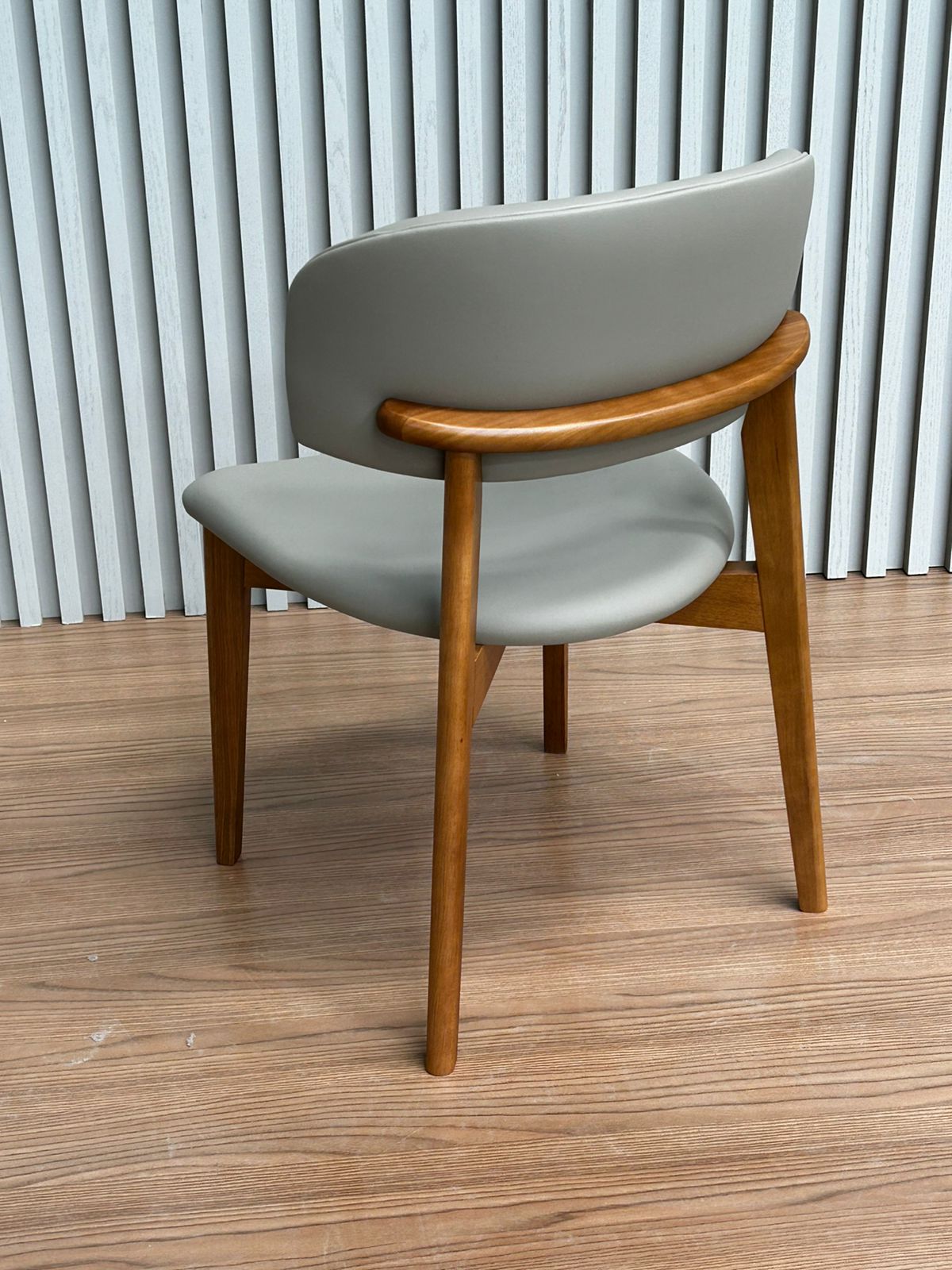 Monic Chair in Black Lacquered Wood, Upholstered Backrest and Seat in Bucle Fabric 566