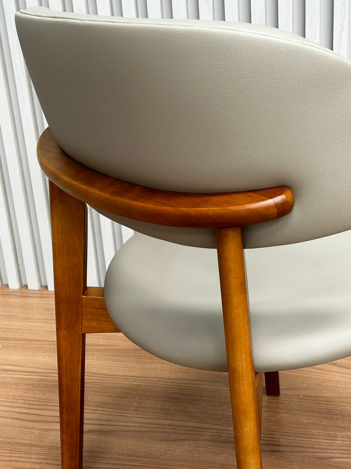 Monic Chair in Black Lacquered Wood, Upholstered Backrest and Seat in Bucle Fabric 566