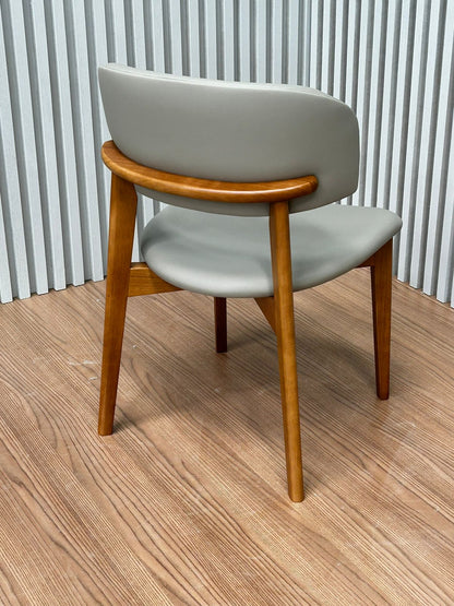 Monic Chair in Black Lacquered Wood, Upholstered Backrest and Seat in Bucle Fabric 566