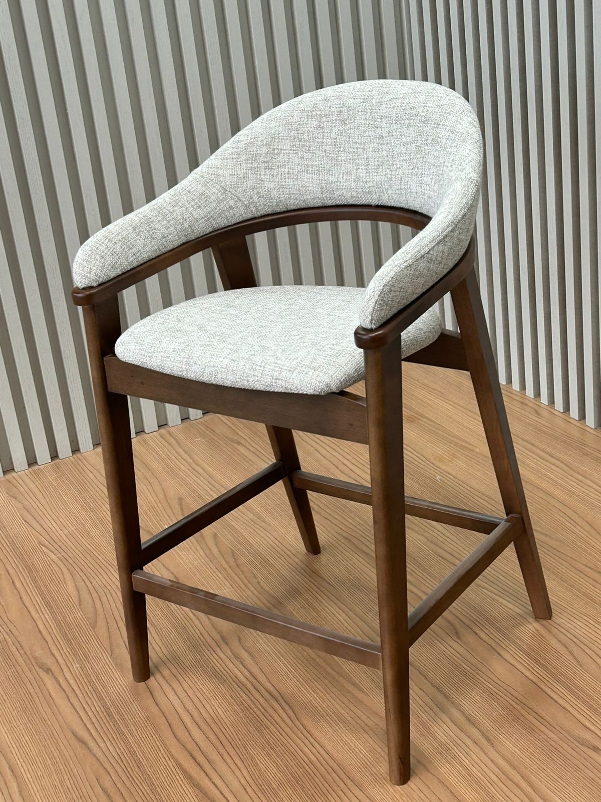 Pala Chair in Black Lacquered Wood with Backrest and Seat Upholstered in Facto Cognac Fabric 534