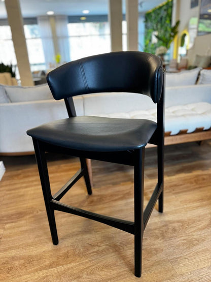 Banqueta Dior Madeira Assento Estofado Tecido Corano Preto I987B — vista 4