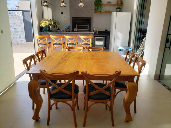 Ambiente 1 com Alexandre Dining Table 150x150cm Solid Wood - 8 Seats