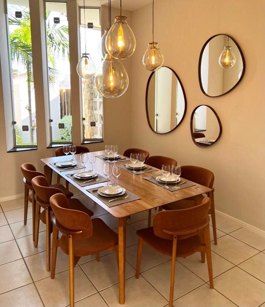 Tori Dining Table 240x110cm Chocolate Wood Base White Glass Top 50 Thin Corner | Toth Móveis