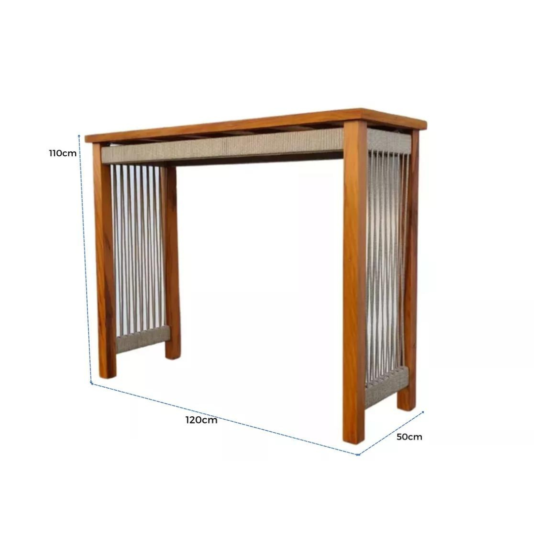 Aparador Lux 120x50cm Madera Maciza y Cuerda Náutica