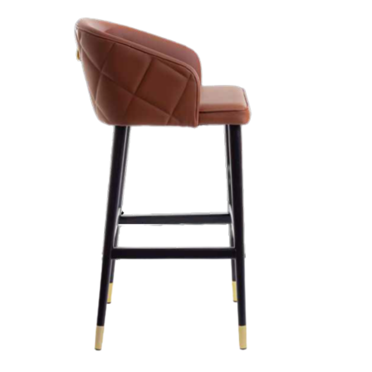 Taburete Mariana Madera Lacado Mate Asiento Tapizado Corino Marrón
