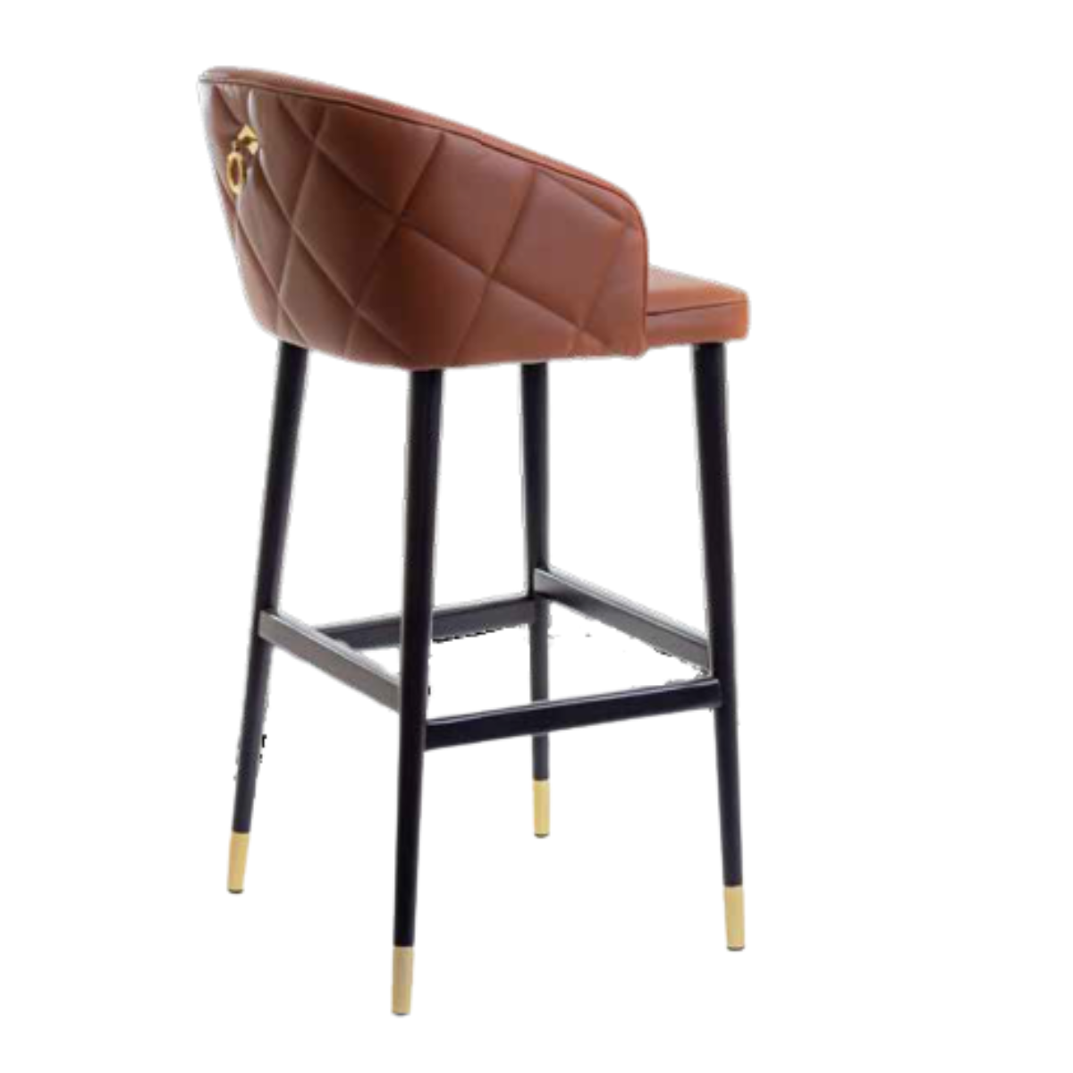 Taburete Mariana Madera Lacado Mate Asiento Tapizado Corino Marrón