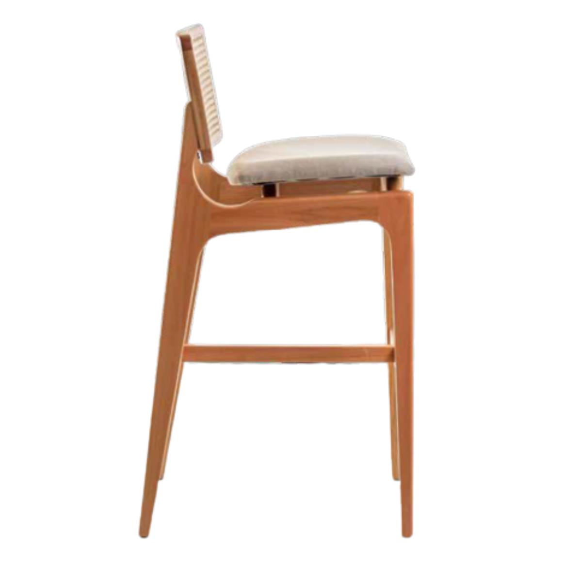 Olivia Wooden Stool with Hexagonal Straw Backrest and Seat BR5000
