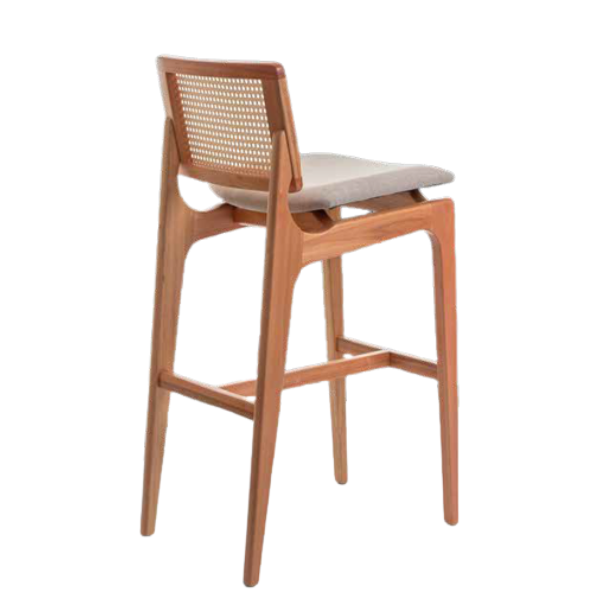 Olivia Wooden Stool with Hexagonal Straw Backrest and Seat BR5000