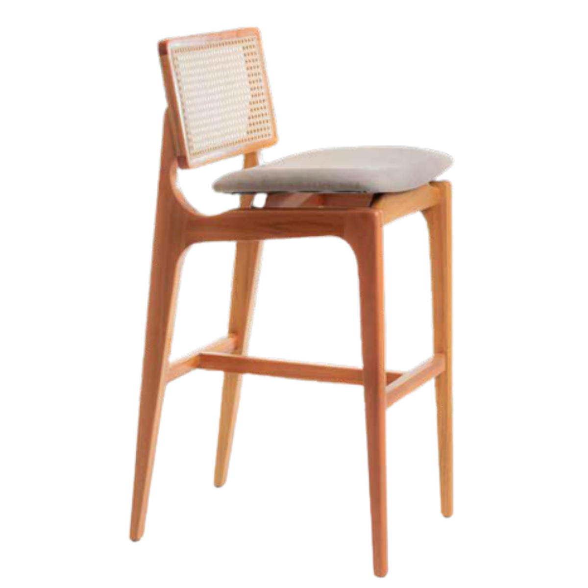 Olivia Wooden Stool with Hexagonal Straw Backrest and Seat BR5000