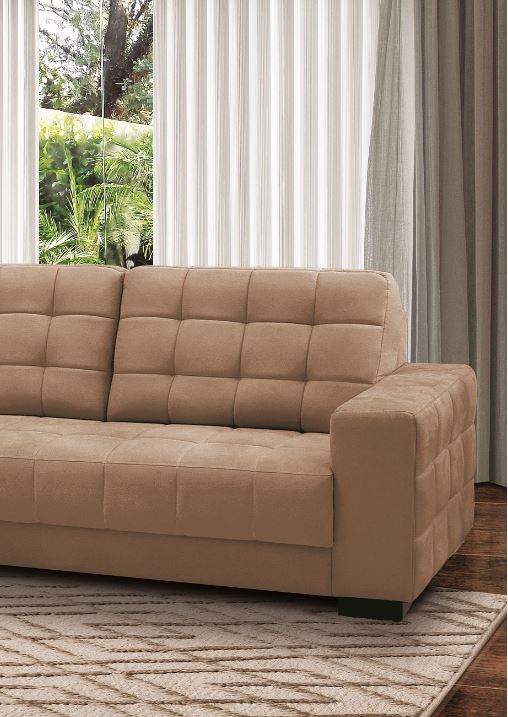 Ambiente 2 com Sofá tapizado Daymon de lino gris