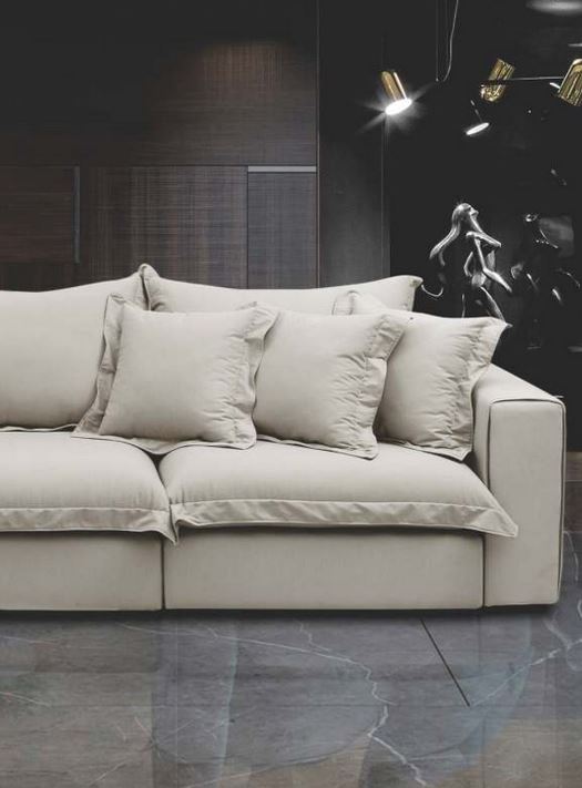 Ambiente 2 com Sofá Estofado Caprio Retrátil e Reclinável Linho Off White
