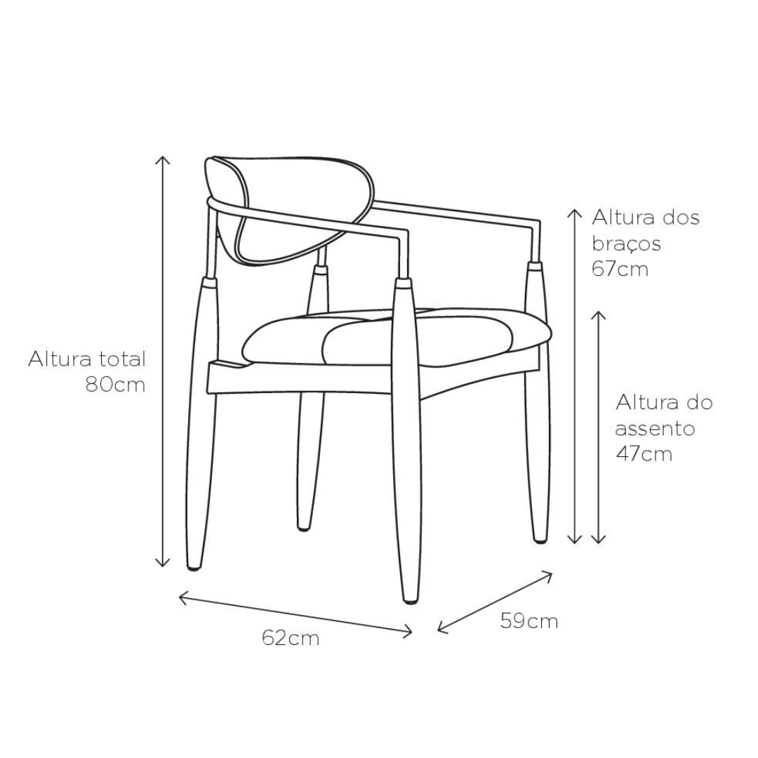 Silla Adara con Brazo Madera Asiento de Metal Negro Mate Dorado Tapizado Tela BR6000