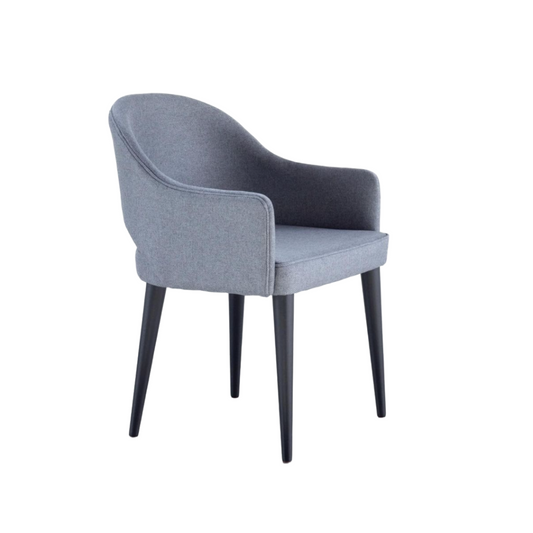 Silla Eloá Madera Asiento Tapizado Tela Negro Mate AQ8005