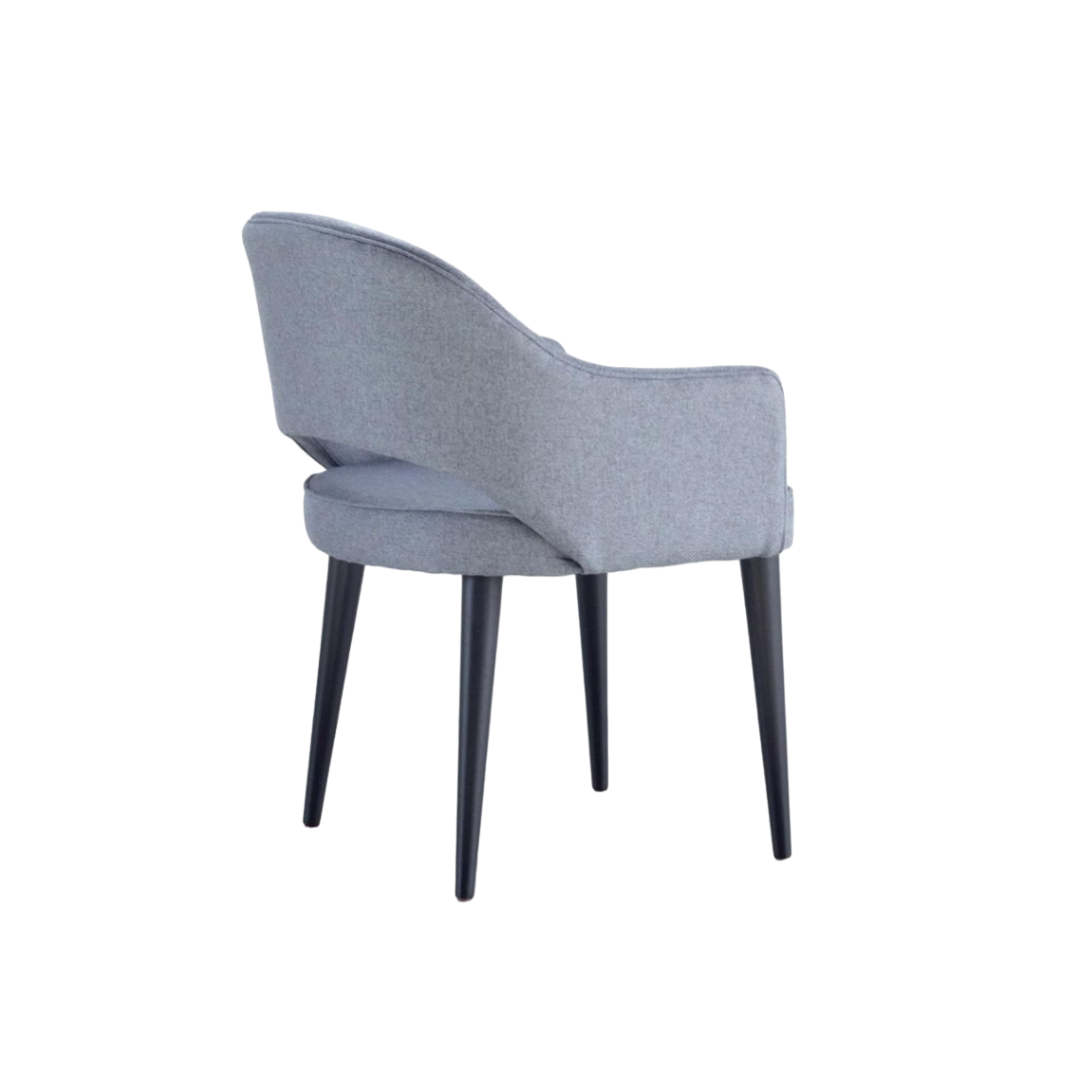 Silla Eloá Madera Asiento Tapizado Tela Negro Mate AQ8005