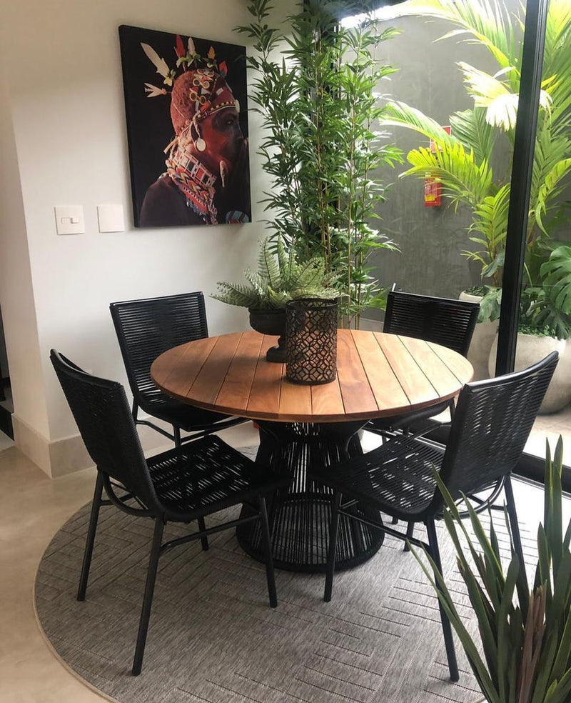 Cadeira Italia Alumínio Cor Fendi Corda Náutica Cor Terracota