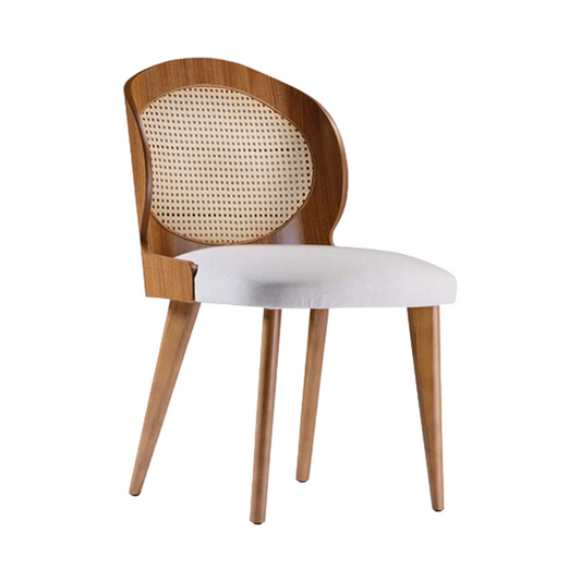 Jade Chair Freijó Wood Light Linen Upholstered Seat