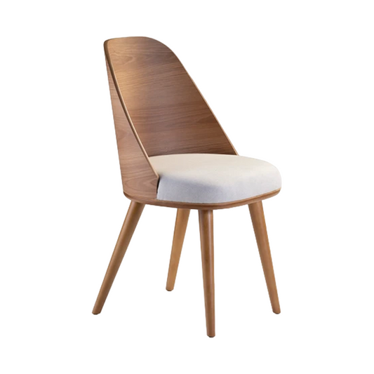 Larissa Chair with Freijó Wood and Gray Linen Upholstered Seat