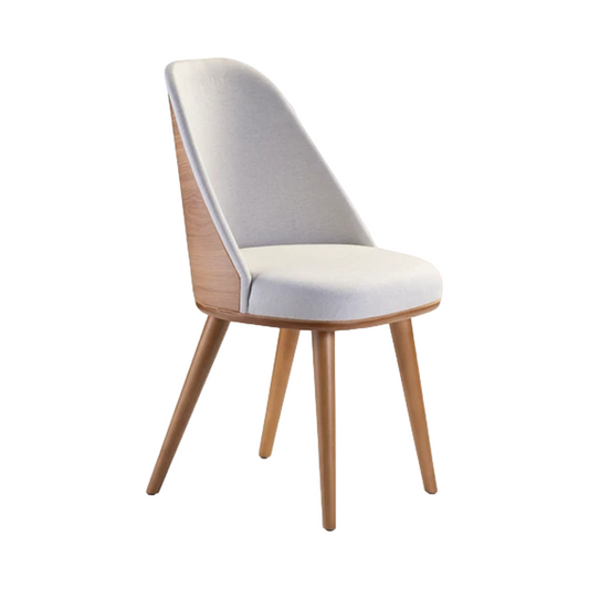 Lavinia Chair Freijó Wood Upholstered Seat Grey Linen