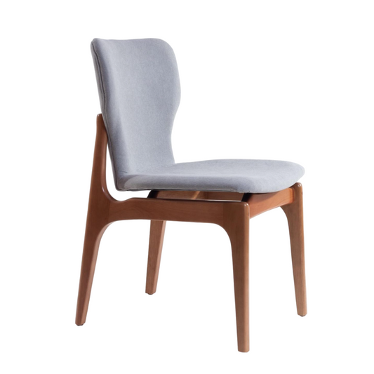 Silla Lívia Madera Natural Asiento Tapizado Tela AB1016