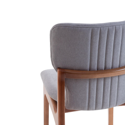Silla Lívia Madera Natural Asiento Tapizado Tela AB1016