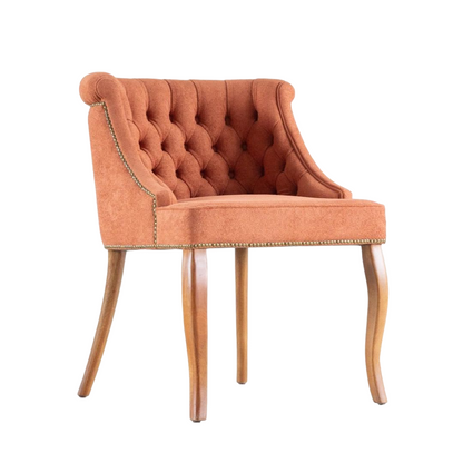 Valentina Chair Painted Wood 30 Seat Upholstered Tufted Fabric BR6004 with Handle
