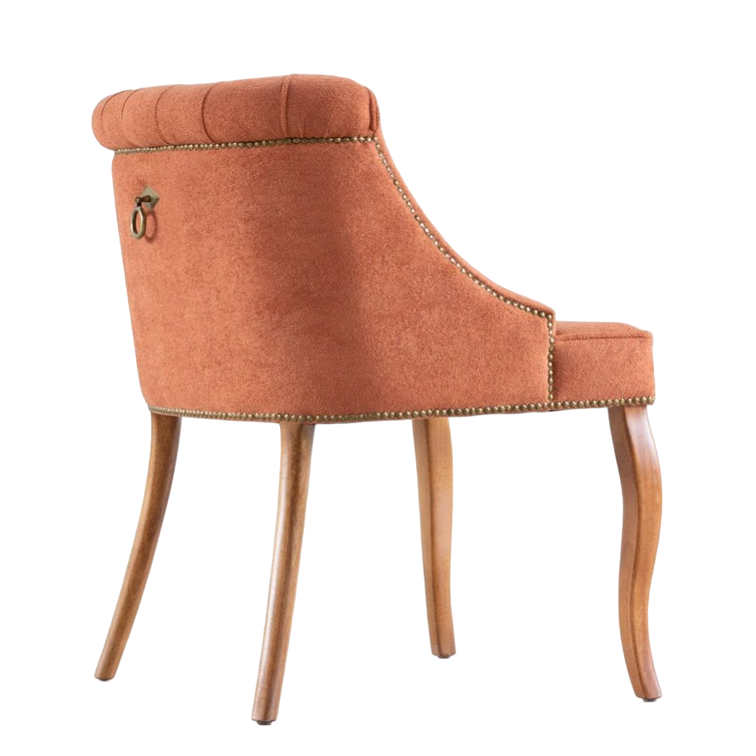 Valentina Chair Painted Wood 30 Seat Upholstered Tufted Fabric BR6004 with Handle