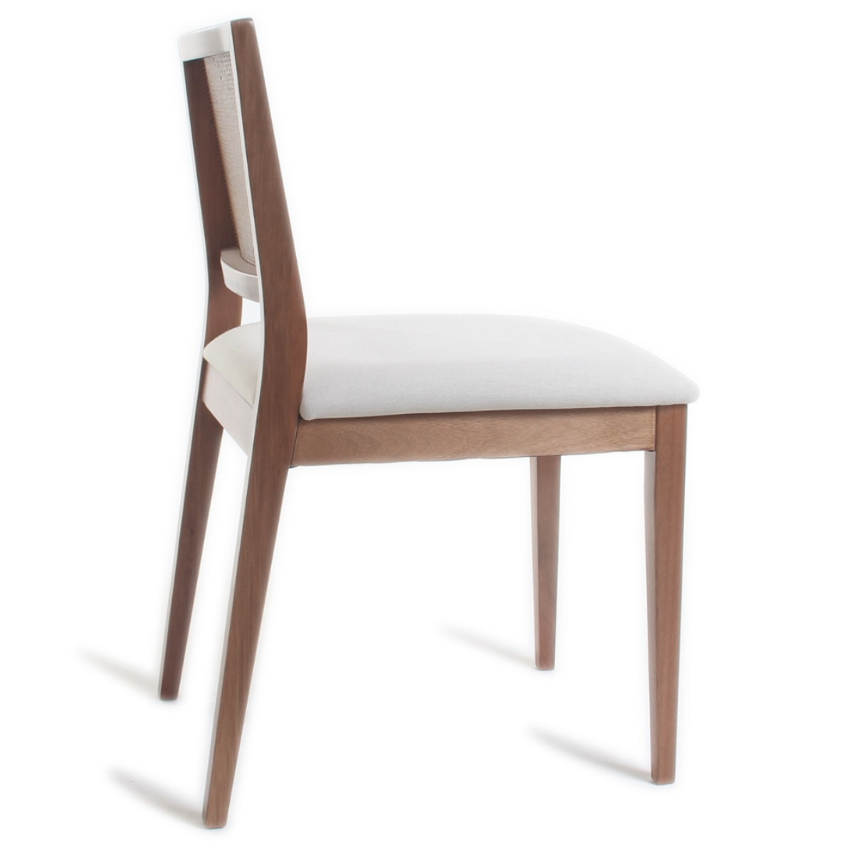 Silla Dani Madera Asiento Tapizado Corino Blanco Paja Hexagonal