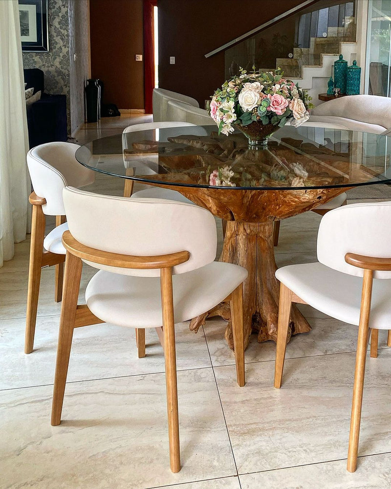 Monic Chair in Black Lacquered Wood, Upholstered Backrest and Seat in Bucle Fabric 566