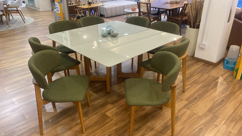 Mesa de Jantar Zoe 220x110cm Base Madeira Preta Tampo Laminado Preto Canto Barril