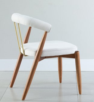Cadeira Ágata Madeira Maciça Metal Dourado Assento E Encosto Estofado Corino BR6028