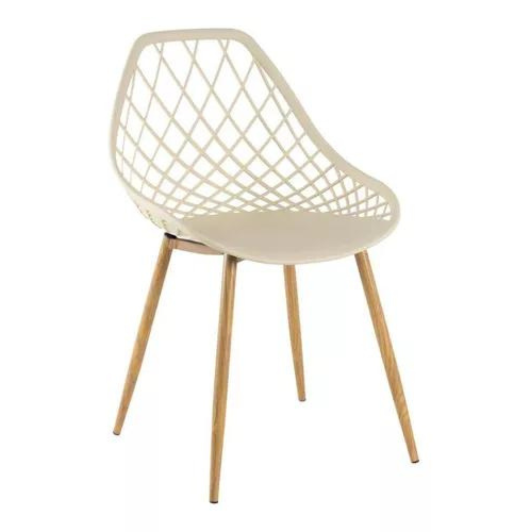 Cloe Chair Nude Color Polypropylene Seat Iron Base