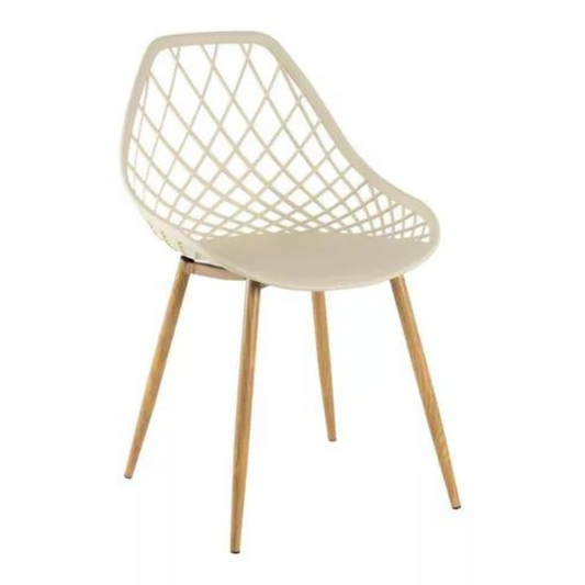 Silla Cloe Asiento Color Piel Polipropileno Base Hierro
