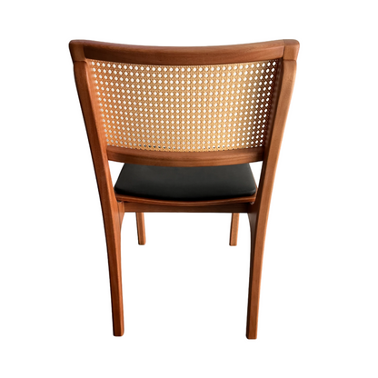 Silla Riviera Madera Marrón Claro Hexagonal Asiento Tapizado En Tela Facto Negro