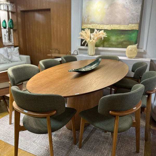 Ambiente 3 com Monic Chair Almond Wood Backrest and Seat Upholstered in Braque Fabric 578
